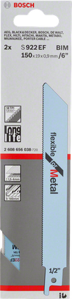 ใบเลื่อยตัดโลหะแบบยืดหยุ่น Bosch S922EF ขนาด 150 มม.