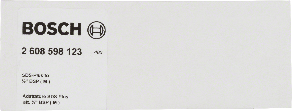 บรรจุภัณฑ์อะแดปเตอร์ Bosch SDS-plus ถึง 1/2″ BSP.