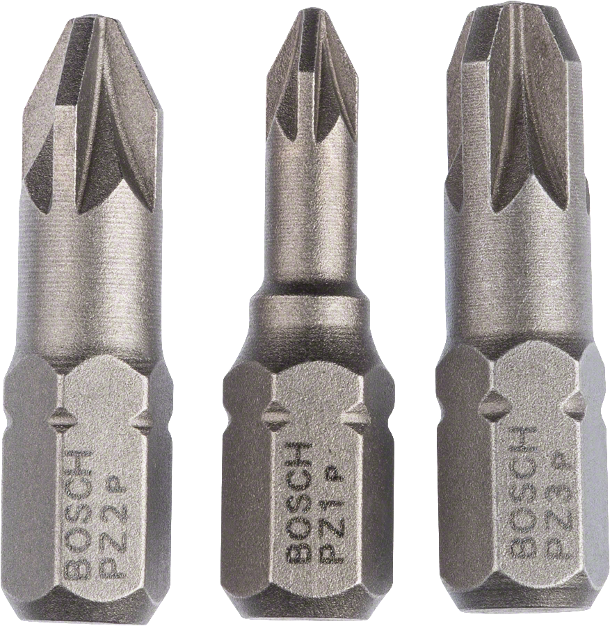 ชุดไขควงปากแฉกแข็งพิเศษ 3 ชิ้น Bosch PZ1 PZ2 PZ3.