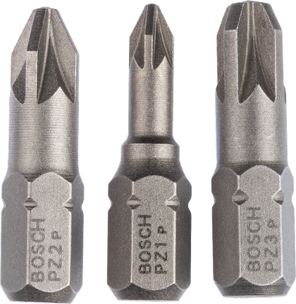 ชุดไขควงปากแฉกแข็งพิเศษ 3 ชิ้น Bosch PZ1 PZ2 PZ3.