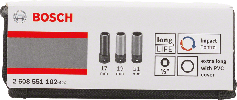ชุดบล็อก 3 ชิ้น Bosch 17/19/21 มม.