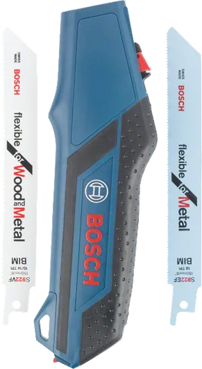 ชุดด้ามเลื่อย Bosch พร้อมใบเลื่อยสำหรับไม้และโลหะ.