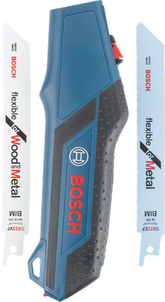 ชุดด้ามเลื่อย Bosch พร้อมใบเลื่อยสำหรับไม้และโลหะ.