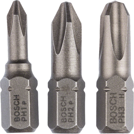 ชุดไขควง Bosch 3 ชิ้น PH1 PH2 PH3 Extra Hard.