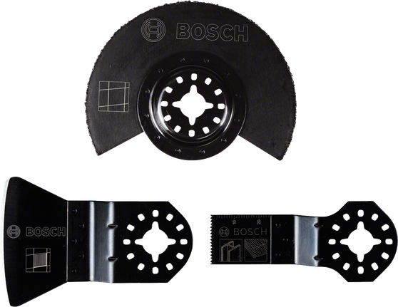 ชุดกระเบื้องพื้นฐาน 3 ชิ้น ใบมีดอเนกประสงค์ Bosch PRO U สำหรับตัดไม้และโลหะ.