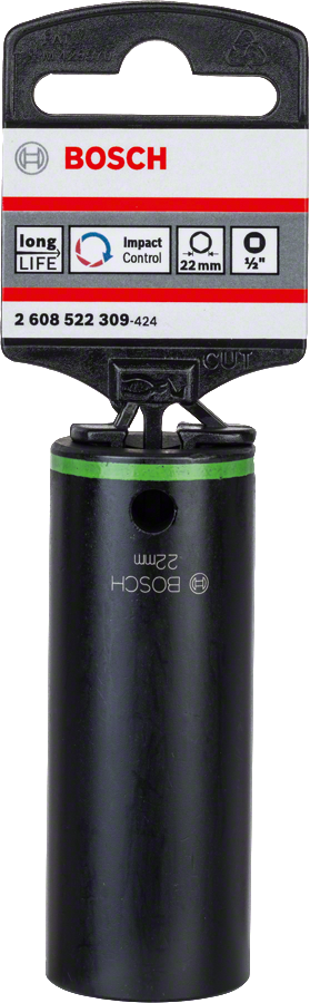 ประแจบล็อก Bosch ขนาด 22 มม. 1/2 นิ้ว สำหรับใช้กับอุปกรณ์ควบคุมแรงกระแทก