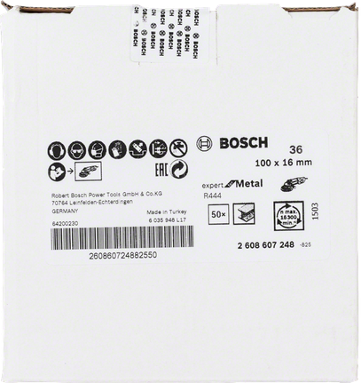 แผ่นขัดไฟเบอร์ Bosch R444 100×16 มม. โลหะ.