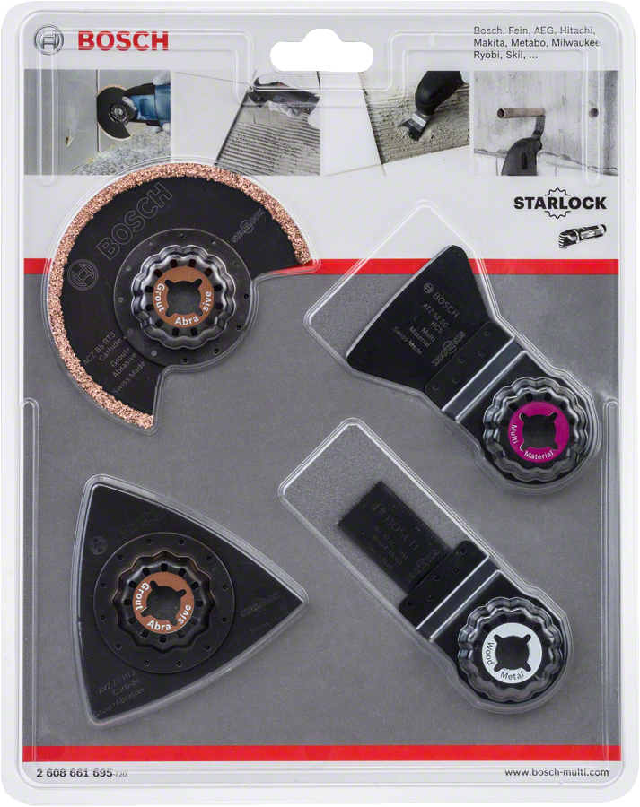 ชุดอุปกรณ์เสริมสำหรับปูกระเบื้อง 4 ชิ้น Bosch สำหรับเครื่องมือ Starlock