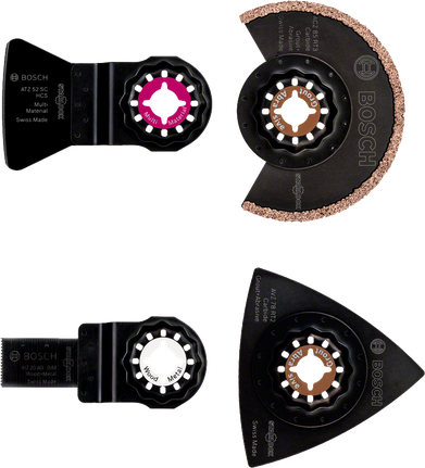 ชุดอุปกรณ์กระเบื้อง 4 ชิ้น Bosch พร้อมใบเลื่อยคาร์ไบด์.