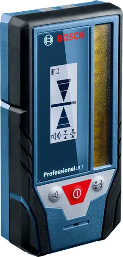 เครื่องรับเลเซอร์ Bosch LR 7 พร้อมจอแสดงผลและปุ่มควบคุม.