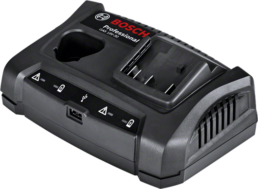 เครื่องชาร์จ Bosch GAX 18V-30 แบบช่องคู่ พร้อมพอร์ต USB