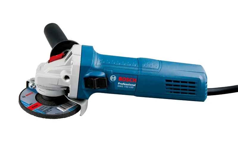 เครื่องเจียรไฟฟ้า Bosch GWS 750-100 พร้อมด้ามจับที่ถูกหลักสรีรศาสตร์.