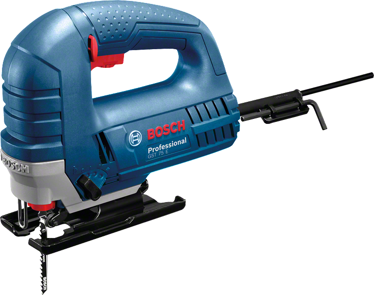 จิ๊กซอว์ Bosch GST 75 E ที่มีด้ามจับตามหลักสรีรศาสตร์.