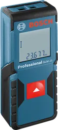 เครื่องวัดระยะเลเซอร์ Bosch GLM 25 พร้อมจอแสดงระยะทางแบบดิจิตอล.