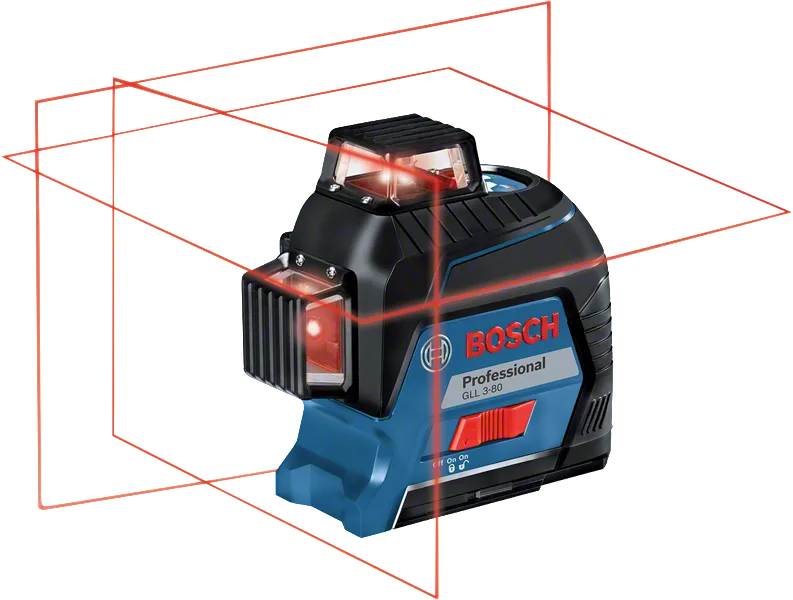 เครื่องมือปรับระดับเลเซอร์ Bosch GLL 3-80 พร้อมการฉายเส้น 360°.