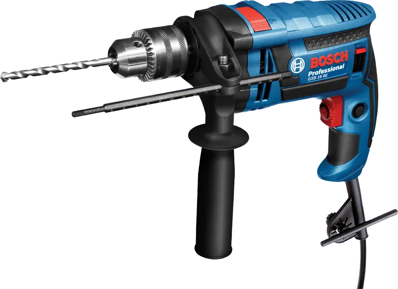 สว่านกระแทก Bosch GSB 16 RE พร้อมด้ามจับด้านข้าง.