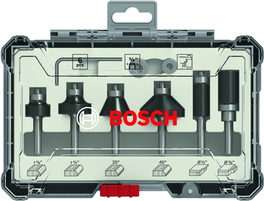 ชุดดอกเร้าเตอร์ PRO ชุดดอกเราเตอร์ Bosch 6 ชิ้น