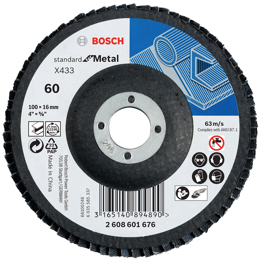 แผ่นขัดโลหะ Bosch X433 ขนาด 100 มม. G60