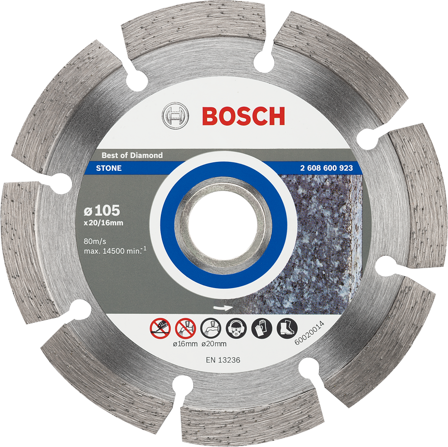 แผ่นตัดเพชร Bosch สำหรับหิน ขนาดเส้นผ่านศูนย์กลาง 105 มม.