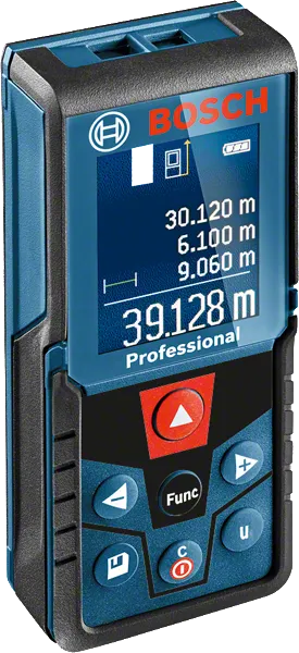 เครื่องวัดระยะเลเซอร์ Bosch GLM 400 พร้อมจอแสดงผลแบบดิจิตอล.