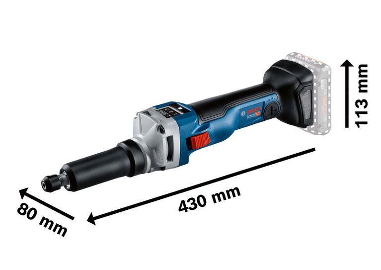 เครื่องเจียรตรงไร้สาย Bosch GGS 18V-10 SLC พร้อมปลอกจับ.