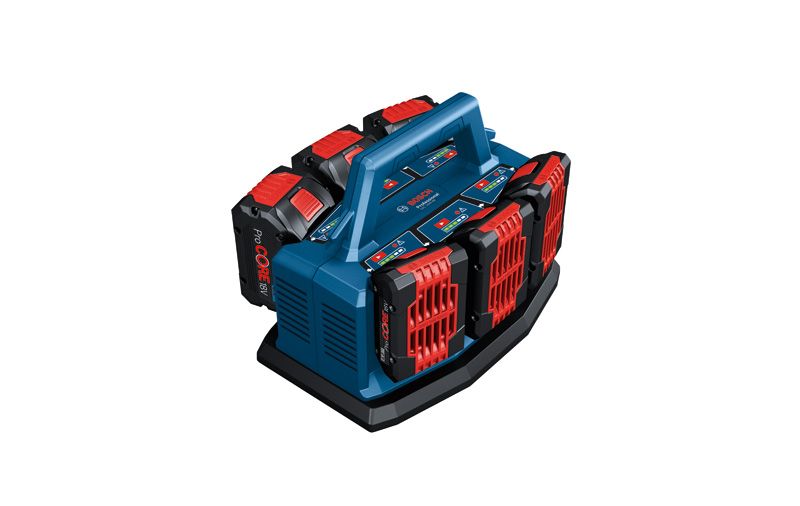 GAL 18V6-80 เครื่องชาร์จ Bosch GAL 18V6-80 พร้อมช่องใส่แบตเตอรี่ 6 ช่อง.