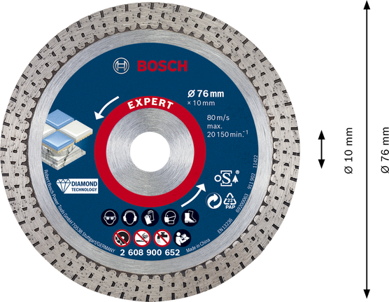 ใบตัดเพชร Bosch EXPERT HardCeramic 76 มม.