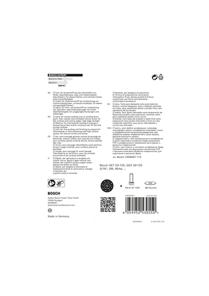 แผ่นขัด Bosch EXPERT หลายรู 125 มม.