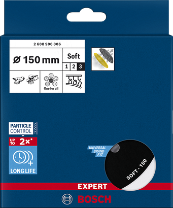 แผ่นขัดแบบหลายรูเนื้อนุ่ม Bosch 150 มม.