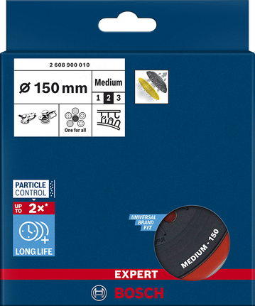 แผ่นขัดหลายรู Bosch 150 มม. Expert ขนาดกลาง.