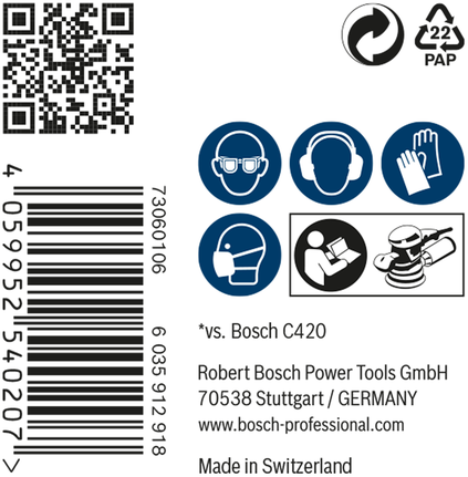 Bosch EXPERT M480 กระดาษทราย 125มม. G120.