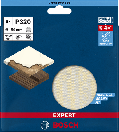 ตาข่ายกระดาษทราย EXPERT M480 สำหรับเครื่องขัดกระดาษทรายแบบสั่นสุ่ม 150 มม. G 320 จำนวน 5 ชิ้น ตาข่ายกระดาษทราย EXPERT M480 สำหรับเครื่องขัดกระดาษทรายแบบสั่นสุ่ม 150 มม. G 320 จำนวน 5 ชิ้น