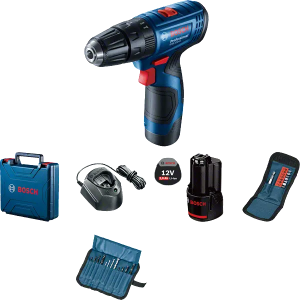 ชุดสว่านไร้สาย Bosch GSB 120-LI พร้อมอุปกรณ์เสริม.
