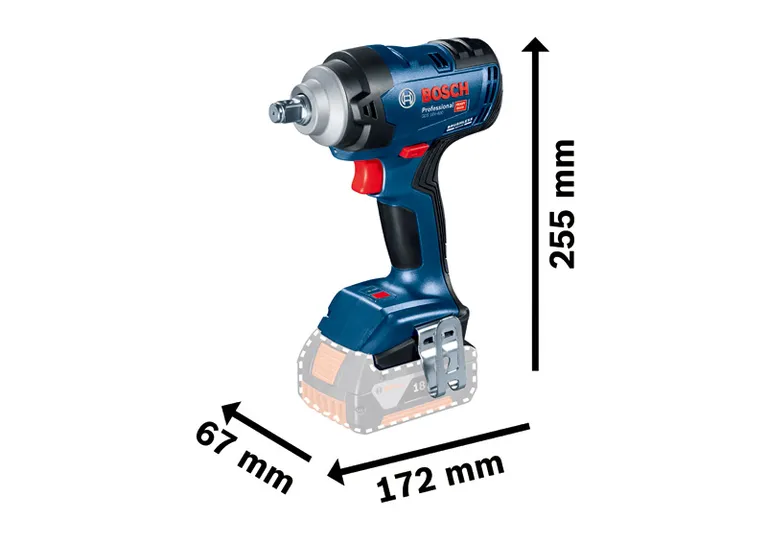 ประแจกระแทกไร้สาย Bosch GDS 18V-400 แรงบิดสูงสุด 400 นิวตันเมตร.