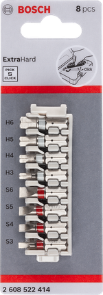 ชุดไขควง Bosch Pick and Click Extra Hard 8 ชิ้น.