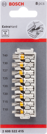 ชุดไขควง Bosch Pick and Click Extra Hard 8 ชิ้น.