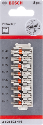 ชุดดอกสว่าน Torx แบบ Pick and Click Extra Hard Bosch 8 ชิ้น.