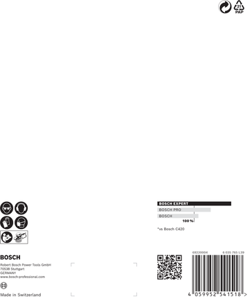 Bosch EXPERT C470 กระดาษทราย 150 มม. 6 รู G 40 5 ชิ้น.