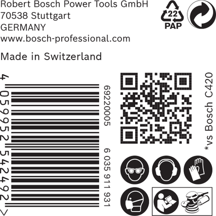กระดาษทราย Bosch C470 125 มม. 100 กริท.