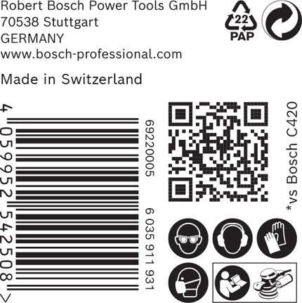 ป้ายกระดาษทราย Bosch C470 125มม.