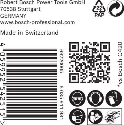 กระดาษทราย Bosch C470 บรรจุ 125 มม.