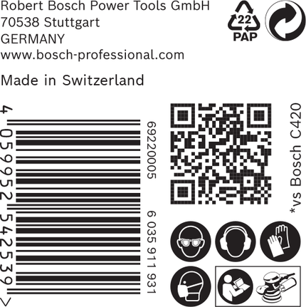กระดาษทราย Bosch C470 125 มม.