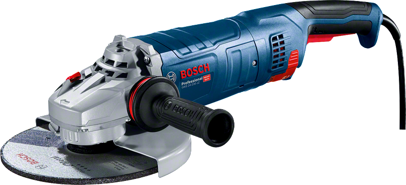 เครื่องเจียรไฟฟ้า Bosch GWS 24 พร้อมด้ามจับที่ถูกหลักสรีรศาสตร์.