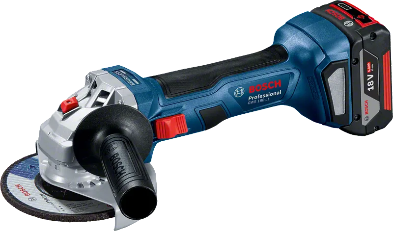 เครื่องเจียรไร้สาย Bosch GWS 180-LI พร้อมแบตเตอรี่ 18V 5.0Ah.
