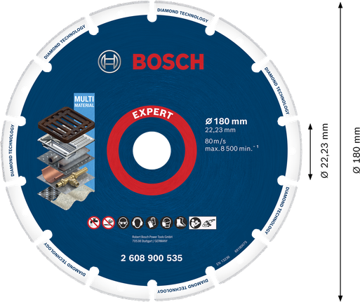 ใบตัดเพชร Bosch Expert หลายวัสดุ 180มม.