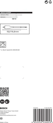 ชุดดอกสว่านเจาะกระแทก Bosch EXPERT Self Cut Speed spade ขนาด 20/22/25 มม.