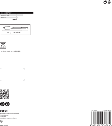 ชุดดอกสว่านเจาะกระแทก Bosch EXPERT Self Cut Speed Spade ขนาด 16–32 มม. 7 ชิ้น.