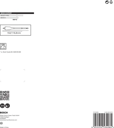 ชุดดอกสว่านเจาะกระแทก Bosch EXPERT Self Cut Speed Spade ขนาด 16–32 มม. 7 ชิ้น.