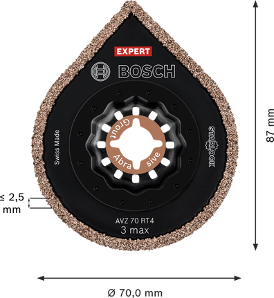 แผ่นยาแนวคาร์ไบด์ Bosch EXPERT 3 max AVZ 70 RT4.