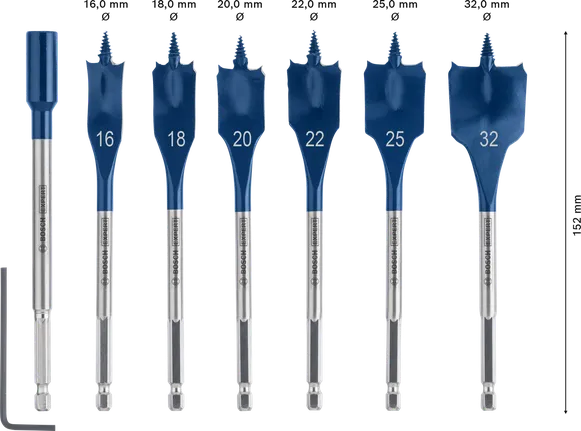 ชุดดอกสว่านเจาะกระแทก Bosch EXPERT Self Cut Speed Spade จำนวน 7 ชิ้น.